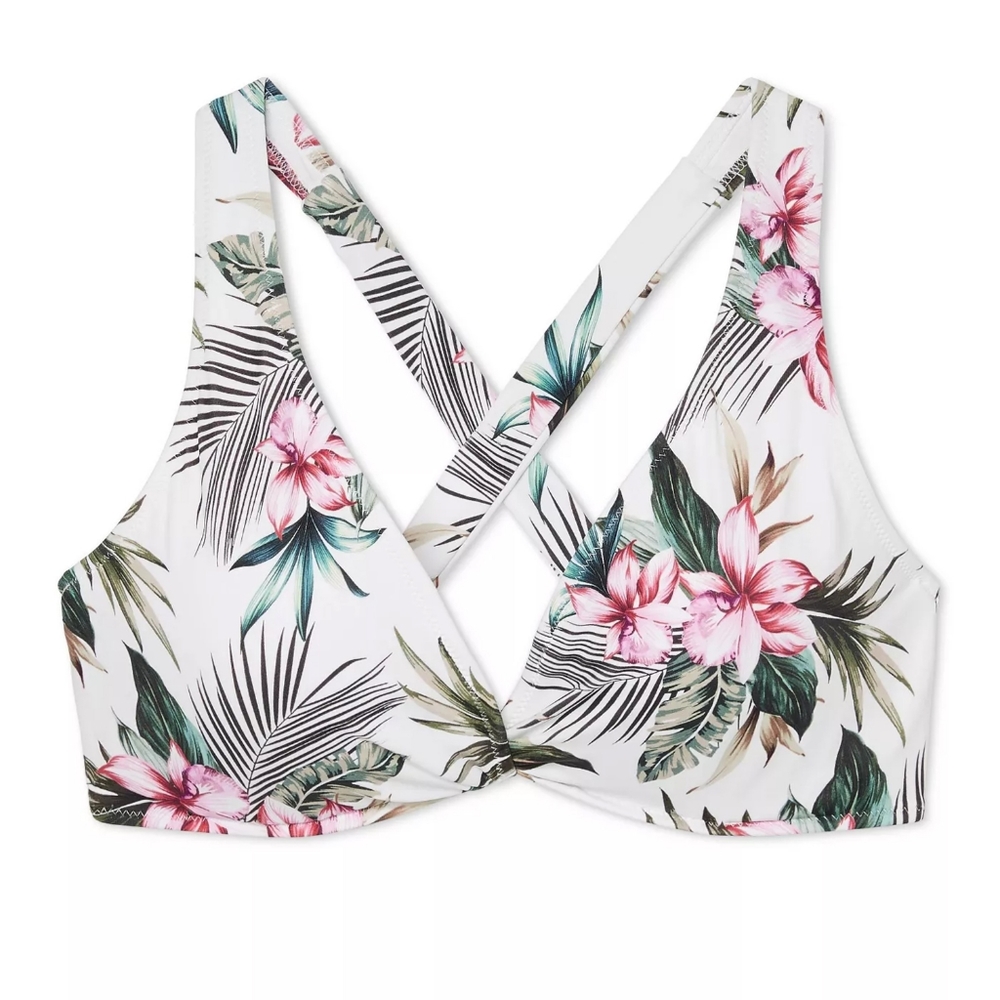 Shade & Shore White Tropical Bikini Top 32B